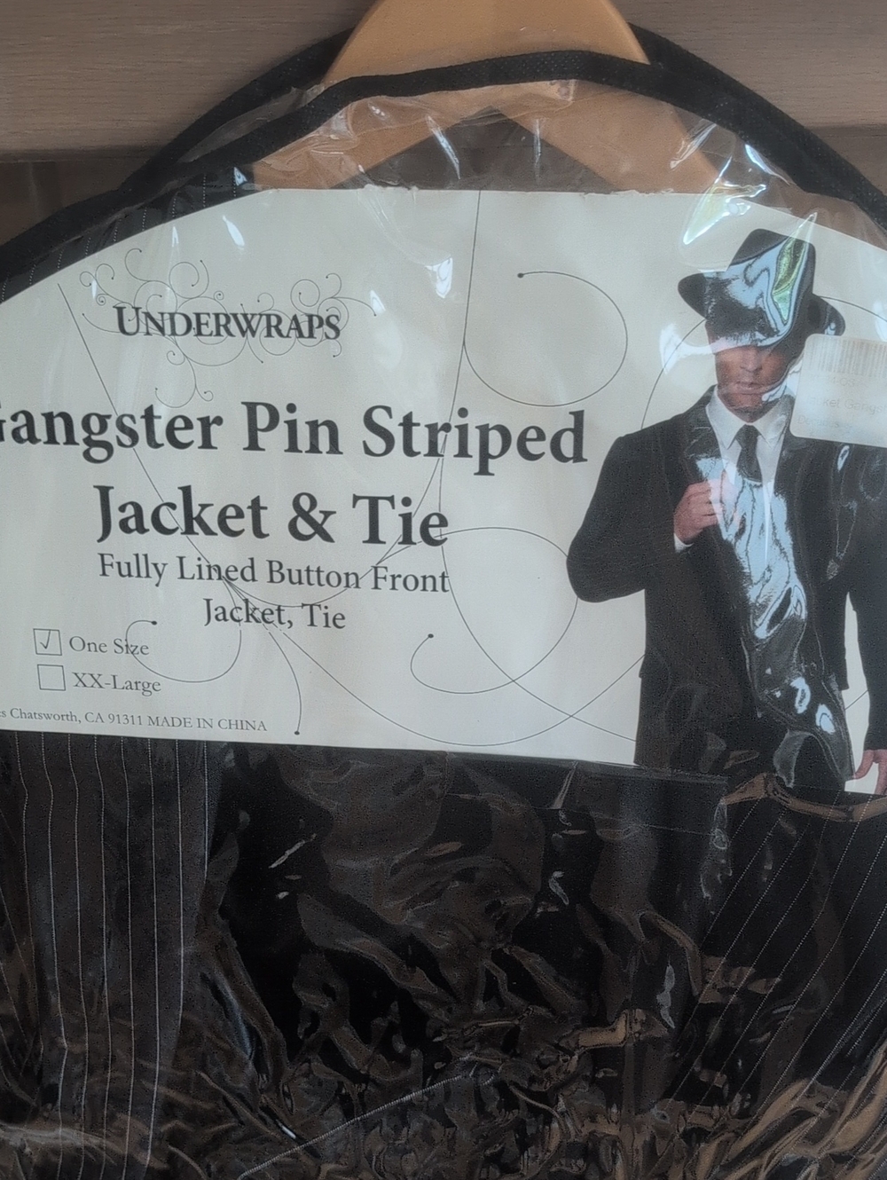 Gangster Pinstripe Jacket And Tie Costume